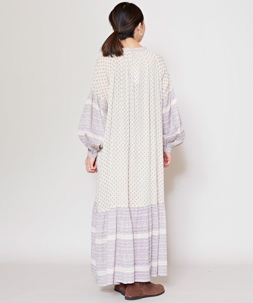 チャイハネ（チャイハネ）の「【チャイハネ】エスニックプリントワンピース（ワンピース・レディース・オレンジ/ピンク/ベージュ/ブラック/グリーン・FREE）」の20枚目の写真