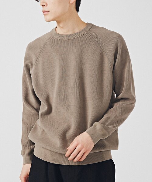 EDIFICE（エディフィス）の「14ゲージ アゼ クルーネックニット（ニット/セーター・メンズ・ベージュ/ホワイト系その他/レッド/グリーン/ブラック/ブルー・LARGE/MEDIUM）」の3枚目の写真