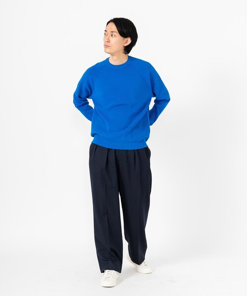 EDIFICE（エディフィス）の「14ゲージ アゼ クルーネックニット（ニット/セーター・メンズ・ベージュ/ホワイト系その他/レッド/グリーン/ブラック/ブルー・LARGE/MEDIUM）」の12枚目の写真