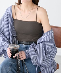 カップ付き 細ストラップベアキャミソール