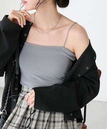 カップ付き 細ストラップベアキャミソール