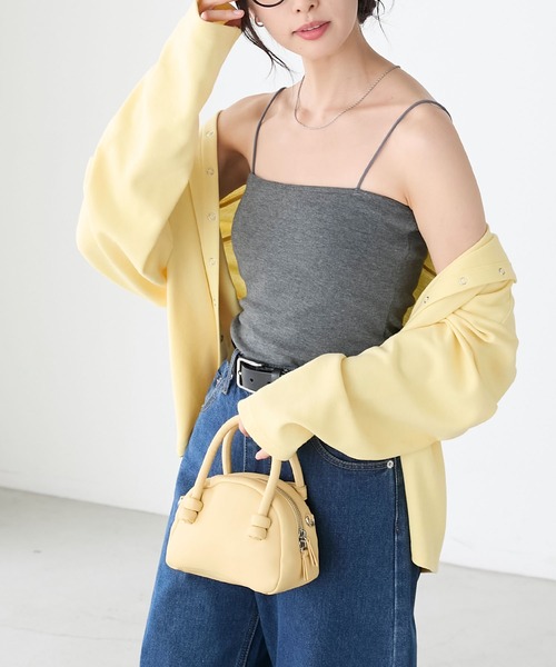 BONLECILL(ボンルシール)の「カップ付き 細ストラップベアキャミソール(キャミソール・レディース・ベージュ/グリーン/レッド/チャコールグレー/オフホワイト/ブルーグレー/グレイッシュベージュ/ブラック/アイボリー・FREE)」の12枚目の写真