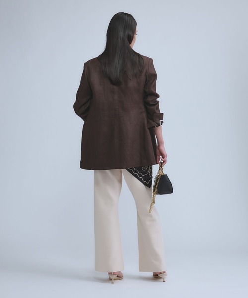 Chaos（カオス）の「Chaos(カオス)/【新色登場】リネンヘリンボンジャケット　【セットアップ可】（テーラードジャケット・レディース・ブラック/ベージュ/モカ/ホワイト/ブラウン・FREE）」の14枚目の写真