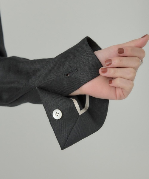 Chaos（カオス）の「Chaos(カオス)/【新色登場】リネンヘリンボンジャケット　【セットアップ可】（テーラードジャケット・レディース・ブラック/ベージュ/モカ/ホワイト/ブラウン・FREE）」の10枚目の写真