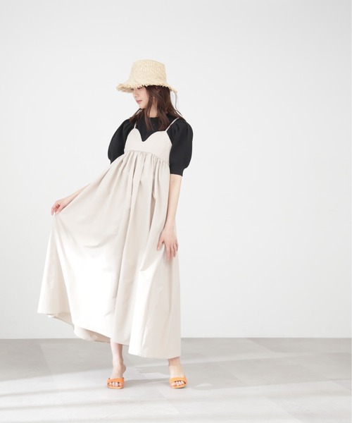 N.（N. Natural Beauty Basic）（エヌエヌナチュラルビューティーベーシック）の「◆ボリュームキャミワンピース（ワンピース・レディース・ベージュ/ブラック/チャコールグレー・MEDIUM）」の14枚目の写真