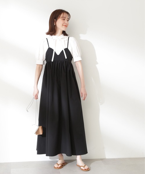 N.（N. Natural Beauty Basic）（エヌエヌナチュラルビューティーベーシック）の「◆ボリュームキャミワンピース（ワンピース・レディース・ベージュ/ブラック/チャコールグレー・MEDIUM）」の7枚目の写真