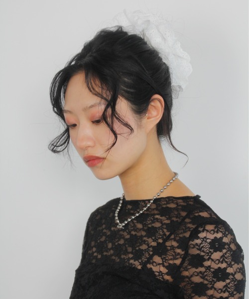 IMARI（イマリ）の「【 IMARI / イマリ 】 パンチングレース ガーリー シュシュ（シュシュ・レディース・ホワイト/ブラック/レッド/イエロー/ブルー/ピンク・FREE）」の20枚目の写真