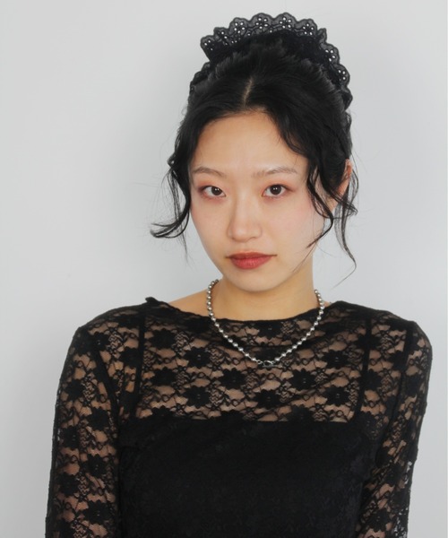 IMARI（イマリ）の「【 IMARI / イマリ 】 パンチングレース ガーリー シュシュ（シュシュ・レディース・ホワイト/ブラック/レッド/イエロー/ブルー/ピンク・FREE）」の14枚目の写真