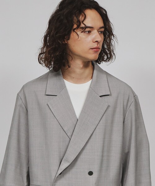 tk.TAKEO KIKUCHI（ティーケータケオキクチ）の「◆テックリネン5分袖ジャケット（セットアップ対応）（テーラードジャケット・メンズ・ライトグレー/ブルー系その他・03/02）」の7枚目の写真