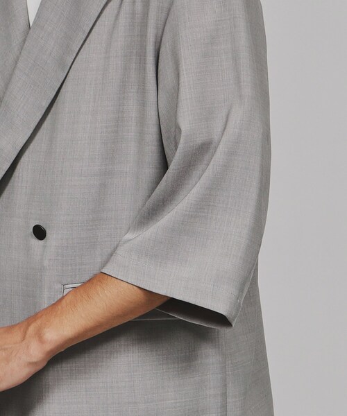 tk.TAKEO KIKUCHI（ティーケータケオキクチ）の「◆テックリネン5分袖ジャケット（セットアップ対応）（テーラードジャケット・メンズ・ライトグレー/ブルー系その他・03/02）」の8枚目の写真