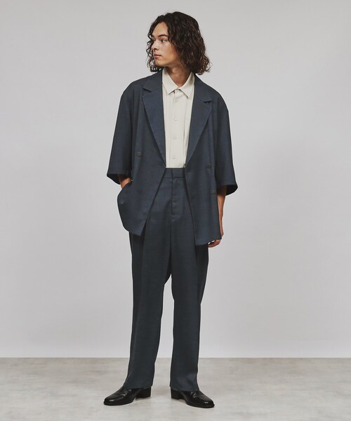 tk.TAKEO KIKUCHI（ティーケータケオキクチ）の「◆テックリネン5分袖ジャケット（セットアップ対応）（テーラードジャケット・メンズ・ライトグレー/ブルー系その他・03/02）」の13枚目の写真