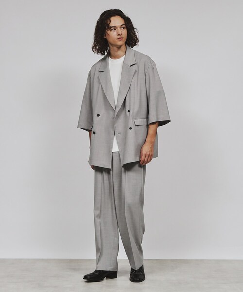 tk.TAKEO KIKUCHI（ティーケータケオキクチ）の「◆テックリネン5分袖ジャケット（セットアップ対応）（テーラードジャケット・メンズ・ライトグレー/ブルー系その他・03/02）」の17枚目の写真