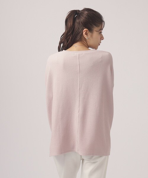 SHOO・LA・RUE（シューラルー）の「◆【体型カバー/洗える】大人のラフコーデに ゆるスリット リブトップス（Tシャツ/カットソー・レディース・ホワイト/チャコールグレー/ブルー/ピンク系・00）」の18枚目の写真