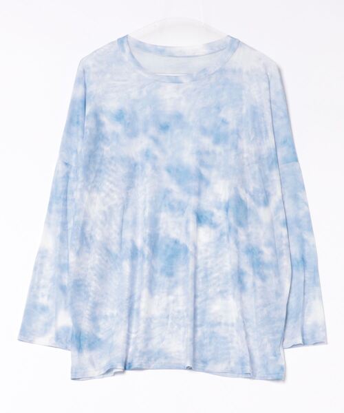 Mayree(メイリー)の「【Mayree】タイダイ柄シアーシースルートップス(Tシャツ/カットソー・レディース・ピンク/ブルー/グレー/グリーン・FREE)」の5枚目の写真