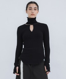 THINGS THAT MATTER | 【THINGS THAT MATTER/(シングス ザット マター)】HIGH NECK NOTCH TERECO RIB TOPS/ハイネックノッチテレコリブトップ(Tシャツ/カットソー)
