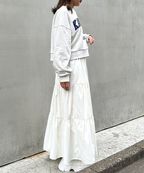 INGNI（イング）の「カレッジロゴショートトップス（スウェット・レディース・ブラック/オートミール/ライトブルー/オフホワイト・M）」の17枚目の写真