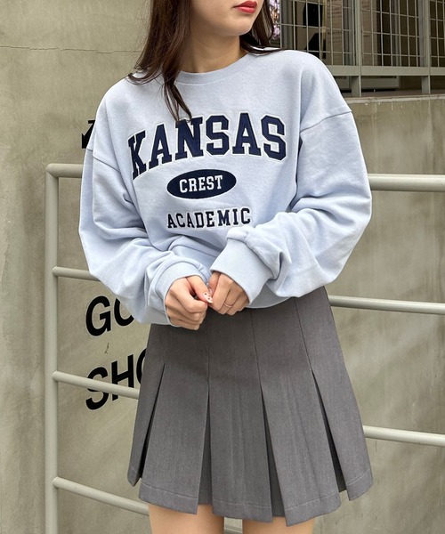 INGNI（イング）の「カレッジロゴショートトップス（スウェット・レディース・ブラック/オートミール/ライトブルー/オフホワイト・M）」の19枚目の写真