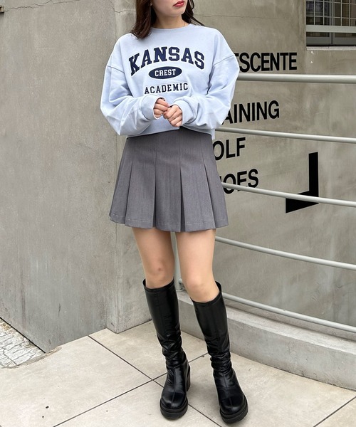 INGNI（イング）の「カレッジロゴショートトップス（スウェット・レディース・ブラック/オートミール/ライトブルー/オフホワイト・M）」の22枚目の写真