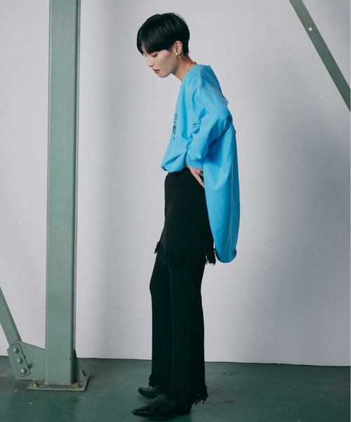 CREOLME（クレオルム）の「(CREOLME)レイヤードニットスカートパンツ（その他パンツ・レディース・ネイビー/ブラック・FREE）」の5枚目の写真