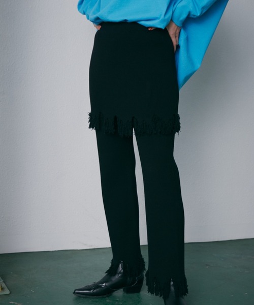 CREOLME（クレオルム）の「(CREOLME)レイヤードニットスカートパンツ（その他パンツ・レディース・ネイビー/ブラック・FREE）」の6枚目の写真