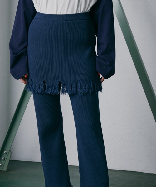 CREOLME（クレオルム）の「(CREOLME)レイヤードニットスカートパンツ（その他パンツ・レディース・ネイビー/ブラック・FREE）」の12枚目の写真