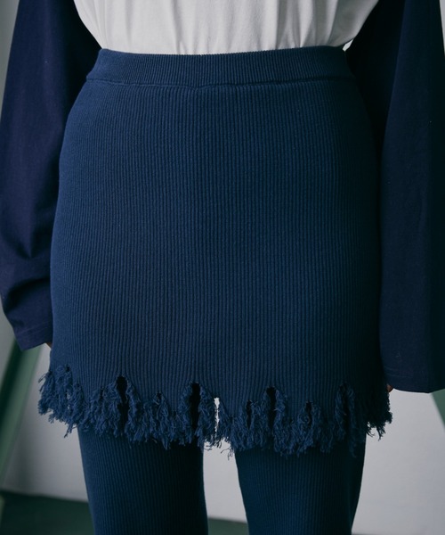 CREOLME（クレオルム）の「(CREOLME)レイヤードニットスカートパンツ（その他パンツ・レディース・ネイビー/ブラック・FREE）」の15枚目の写真