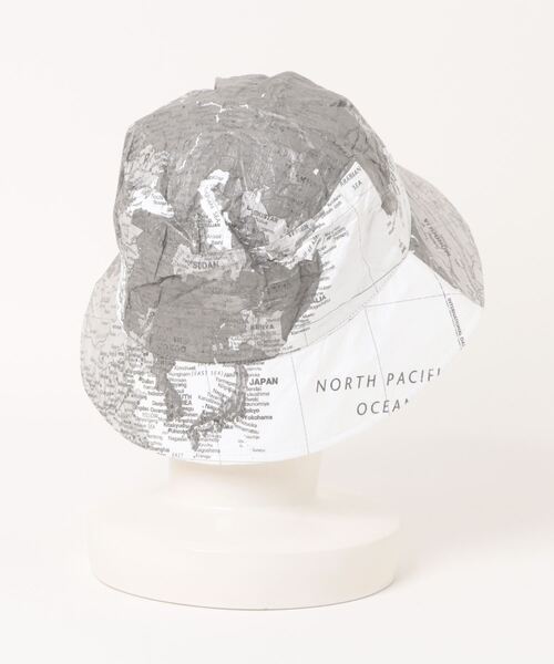 HOUSTON（ヒューストン）の「HOUSTON / 地図柄ペーパーハットTYVEK PAPER HAT / HS6848（ハット・レディース・ホワイト/ブラック・FREE）」の3枚目の写真
