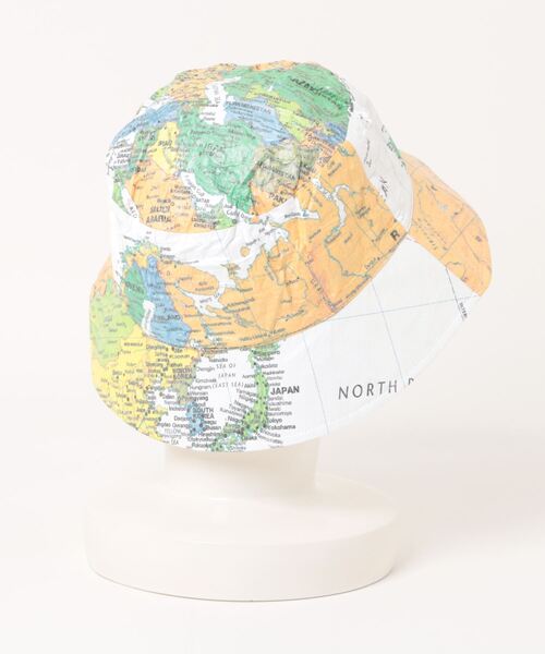 HOUSTON（ヒューストン）の「HOUSTON / 地図柄ペーパーハットTYVEK PAPER HAT / HS6848（ハット・レディース・ホワイト/ブラック・FREE）」の4枚目の写真