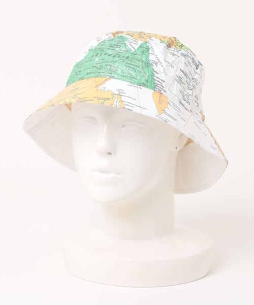 HOUSTON(ヒューストン)の「HOUSTON / 地図柄ペーパーハットTYVEK PAPER HAT / HS6848(ハット・レディース・ホワイト/ブラック・FREE)」の6枚目の写真