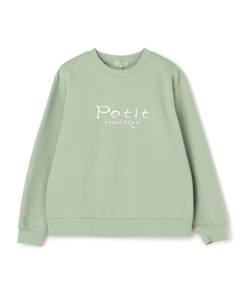 Petit Honfleur(プチオンフルール)の「ロゴダンボールプルオーバー(Tシャツ/カットソー・レディース・グリーン/ネイビー/アイボリー・M/L)」の1枚目の写真
