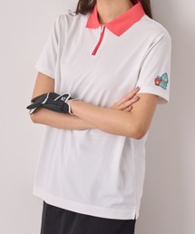 UNDOVE（アンドゥーブ）の「＜ハンギョドンコラボ×UNDOVE＞【ゴルフウェア/キャラクターコラボ/レディースゴルフウェア/吸水速乾/UVカット/イージーケア/スポーツウェア/衿配色】配色デザインポロシャツ（ゴルフグッズ・レディース）」