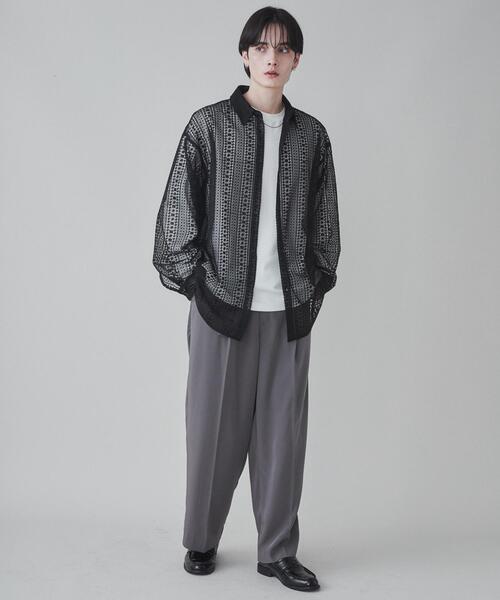 LUCY(ルーシー)の「LUCY/チュールレース刺繍シャツ(シャツ/ブラウス・メンズ・ブラック・LARGE/MEDIUM)」の2枚目の写真