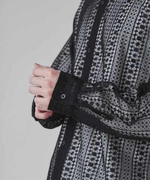 LUCY(ルーシー)の「LUCY/チュールレース刺繍シャツ(シャツ/ブラウス・メンズ・ブラック・LARGE/MEDIUM)」の4枚目の写真