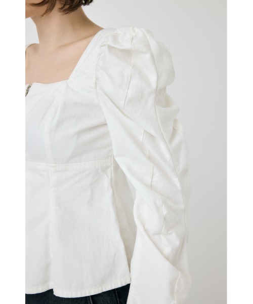 MOUSSY(マウジー)の「WHT DENIM BUSTIER ブラウス(シャツ/ブラウス・レディース・ホワイト・FREE)」の12枚目の写真