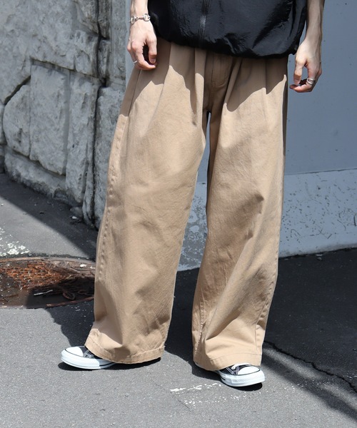 SUGGESTION（サジェッション）の「SUGGESTION 2タックワイドストレートパンツ（その他パンツ・メンズ・ブラック/ブルー系その他/ベージュ/ブラック系その他・M/L）」の4枚目の写真
