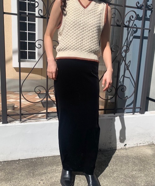 THEATRE PRODUCTS（シアタープロダクツ）の「ベロアスカート（スカート・レディース・グレー/ブラック・FREE）」の3枚目の写真