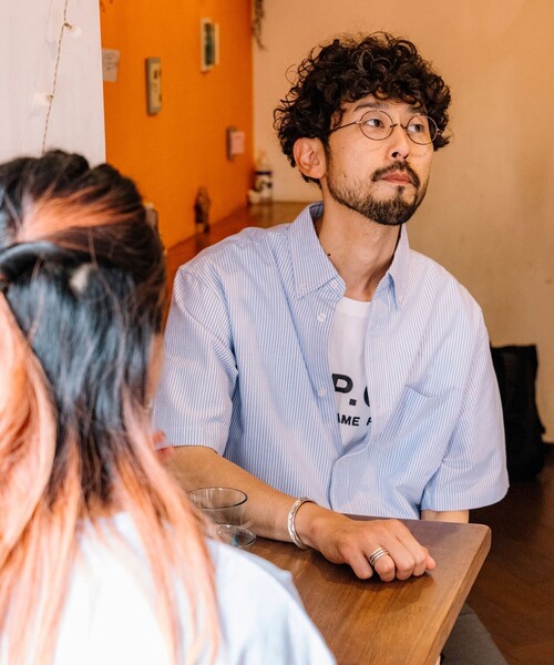 FREAK'S STORE（フリークスストア）の「FREAK’S STORE/フリークスストア オックスフォード ボタンダウン ショートスリーブシャツ/リラックスフィット（シャツ/ブラウス・メンズ・グレー/ホワイト/ライム/サックスブルー/ストライプ/ネイビー/ライトグレー・LARGE/MEDIUM）」の5枚目の写真