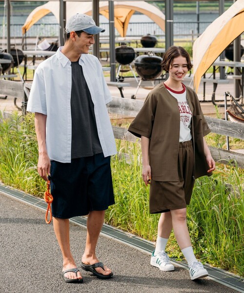 FREAK'S STORE（フリークスストア）の「FREAK’S STORE/フリークスストア オックスフォード ボタンダウン ショートスリーブシャツ/リラックスフィット（シャツ/ブラウス・メンズ・グレー/ホワイト/ライム/サックスブルー/ストライプ/ネイビー/ライトグレー・LARGE/MEDIUM）」の21枚目の写真