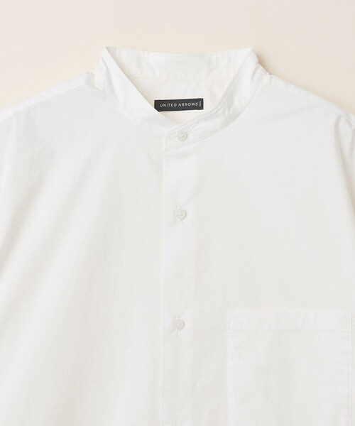 UNITED ARROWS（ユナイテッドアローズ）の「【ZOZO限定】タイプライター ワイドフォルム バンドカラー ショートスリーブシャツ（シャツ/ブラウス・メンズ・ホワイト/ライトブルー/ブラック/ベージュ/ネイビー/オリーブ・S/M/L/XL/XS/XXL）」の8枚目の写真