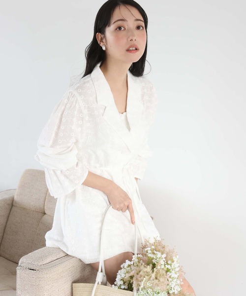 one after another NICE CLAUP（ワンアフターアナザーナイスクラップ）の「【flower collection】バックレースアップショートパンツ（その他パンツ・レディース・ホワイト系その他/オフホワイト/ホワイト系その他2・FREE）」の5枚目の写真