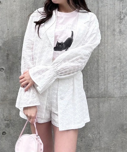 one after another NICE CLAUP（ワンアフターアナザーナイスクラップ）の「【flower collection】バックレースアップショートパンツ（その他パンツ・レディース・ホワイト系その他/オフホワイト/ホワイト系その他2・FREE）」の11枚目の写真