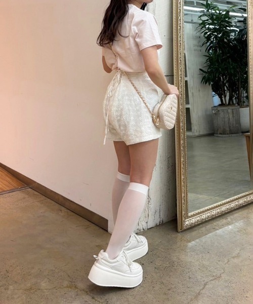 one after another NICE CLAUP（ワンアフターアナザーナイスクラップ）の「【flower collection】バックレースアップショートパンツ（その他パンツ・レディース・ホワイト系その他/オフホワイト/ホワイト系その他2・FREE）」の14枚目の写真