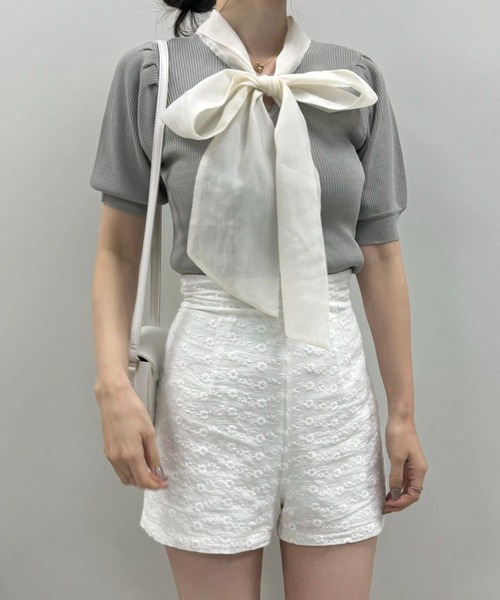 one after another NICE CLAUP（ワンアフターアナザーナイスクラップ）の「【flower collection】バックレースアップショートパンツ（その他パンツ・レディース・ホワイト系その他/オフホワイト/ホワイト系その他2・FREE）」の18枚目の写真