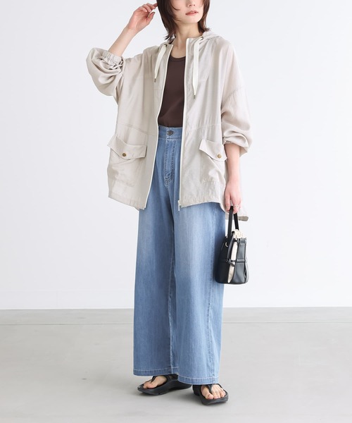 n'OrLABEL（ノアールレーベル）の「【機能素材】『【接触冷感・UVカット・遮熱効果・抗菌防臭】ひんやりワイドストレートデニムパンツ』（デニムパンツ・レディース・ネイビー/ブルー/インディゴブルー・1/2）」の20枚目の写真