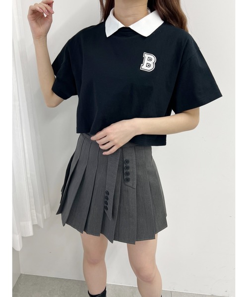 PHILLY(フィリー)の「【プチプラ\2199★】BワンポイントショートTシャツ(Tシャツ/カットソー・レディース・ブラック/ネイビー/グリーン・FREE)」の7枚目の写真