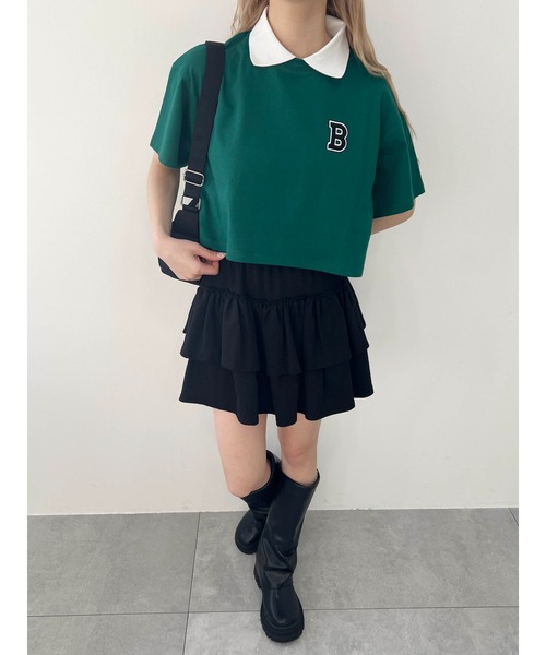 PHILLY(フィリー)の「【プチプラ\2199★】BワンポイントショートTシャツ(Tシャツ/カットソー・レディース・ブラック/ネイビー/グリーン・FREE)」の13枚目の写真