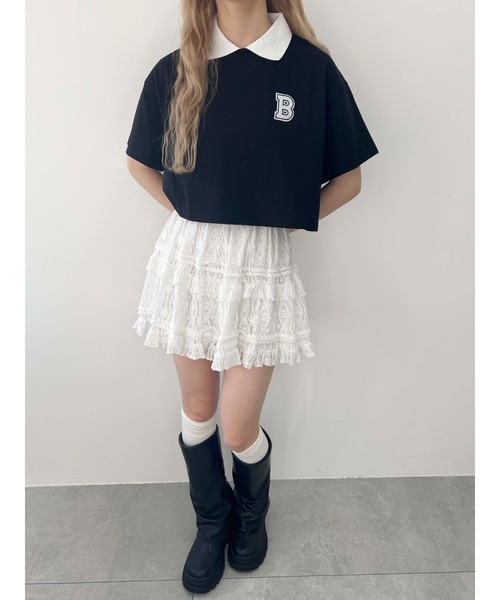 PHILLY(フィリー)の「【プチプラ\2199★】BワンポイントショートTシャツ(Tシャツ/カットソー・レディース・ブラック/ネイビー/グリーン・FREE)」の6枚目の写真