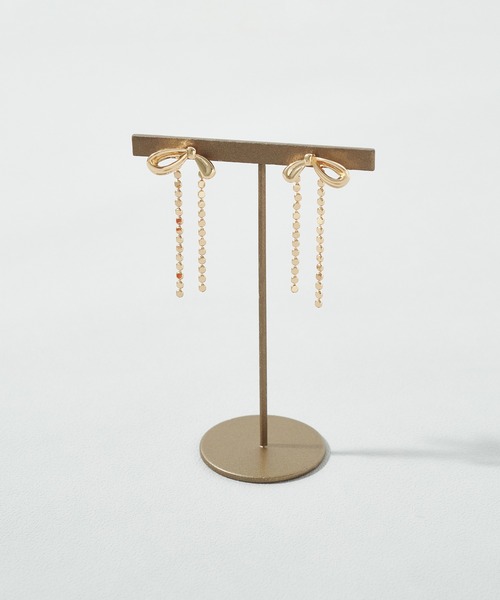 GOLDY（ゴールディ）の「ドット チェーン リボン ピアス（ピアス（両耳用）・レディース・ブラック/シルバー系その他/ゴールド/シルバー・FREE）」の11枚目の写真