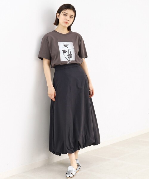 THE SHOP TK （ザ ショップ ティーケー ）の「◆【接触冷感/UV/毛玉になりにくい/洗濯機OK】ロゴ&プリントアソートT/ヒルナンデスで紹介（Tシャツ/カットソー・レディース・チャコールグレー/ホワイト系6/ホワイト系3/ベビーピンク/ベージュ/オフホワイト・12/13）」の10枚目の写真