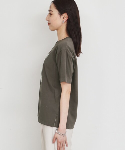 THE SHOP TK （ザ ショップ ティーケー ）の「◆【接触冷感/UV/毛玉になりにくい/洗濯機OK】ロゴ&プリントアソートT/ヒルナンデスで紹介（Tシャツ/カットソー・レディース・チャコールグレー/ホワイト系6/ホワイト系3/ベビーピンク/ベージュ/オフホワイト・12/13）」の13枚目の写真